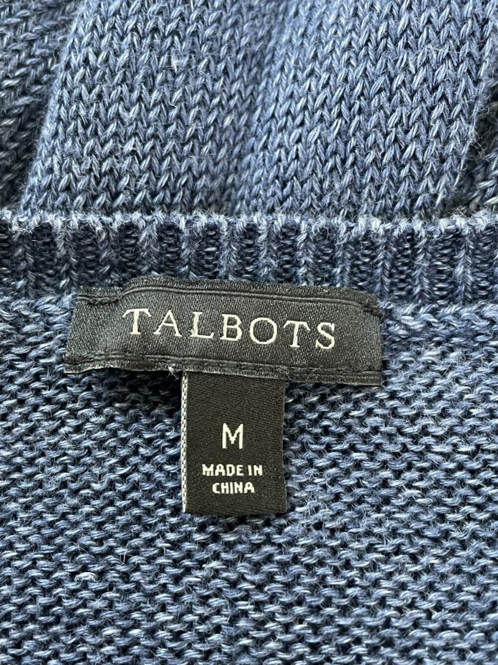 Talbots 100% Linen Blue Marled Lightweight Sweater Medium Coastal - Picture 4 of 9